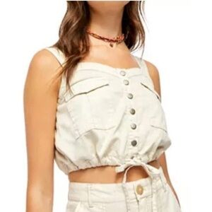 We The Free Palm Desert Cropped Button-Down Top